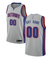 Men Women Youth Toddler All Size Nike Detroit Pistons Customized Authentic Silver NBA Statement Edition Jersey