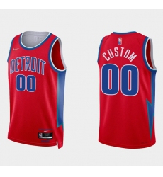 Men Women Youth Toddler Detroit Pistons Active Player Custom 75th Anniversary Red Stitched Jersey