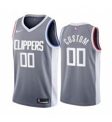 Los Angeles Clippers Cusom Gray NBA Swingman 2020 21 Earned Edition Jersey 