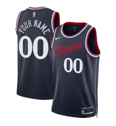 Men Los Angeles Clippers Active Player Custom Navy 2024 25 Icon Edition Stitched Jersey