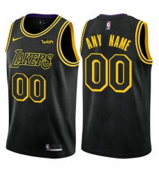 Men Women Youth Toddler All Size Nike Los Angeles Lakers Customized Swingman Black NBA City Edition Jersey