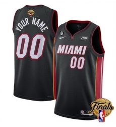 Men Miami Heat Active Player Custom Black 2023 Finals Icon Edition With NO 6 Patch Stitched Basketball Jersey