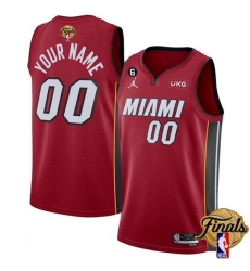 Men Miami Heat Active Player Custom Red 2023 Finals Statement Edition With NO 6 Patch Stitched Basketball Jersey