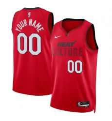 Men Miami Heat Active Player Custom Red 2024 25 City Edition Stitched Basketball Jersey