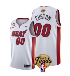Men Miami Heat Active Player Custom White 2023 Finals Association Edition With NO 6 Patch Stitched Basketball Jersey