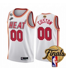 Men Miami Heat Active Player Custom White 2023 Finals Classic Edition With NO 6 Patch Stitched Basketball Jersey