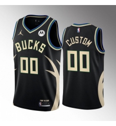 Men Women Youth Milwaukee Bucks Active Player Custom 2022 23 Black Statement Edition Stitched Basketball Jersey