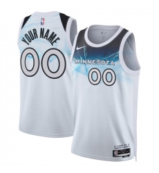 Men Minnesota Timberwolves Active Player Custom White 2024 25 City Edition Stitched Jersey