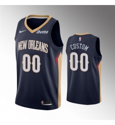 Men Women Youth New Orleans Pelicans Active Player Customized Navy Icon Edition Stitched Jersey