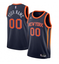 Men Women Youth New York Knicks Active Player Custom 2022 23 Navy Statement Edition Swingman Stitched Basketball Jersey