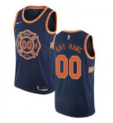 Men Women Youth Toddler All Size Nike New York Knicks Customized Swingman Navy Blue NBA City Edition Jersey