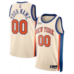 New York Knicks Nike Unisex 2025 2026 City Edition Swingman Custom Jersey Cream