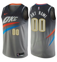Men Women Youth Toddler All Size Nike Oklahoma City Thunder Customized Swingman Gray NBA City Edition Jersey