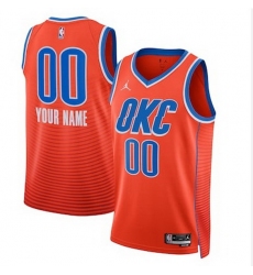 Men Women Youth Toddler OKLAHOMA CITY THUNDER Custom Nike NBA Stitched Jersey Orange