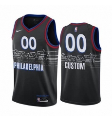 Men Women Youth 2020-2021 City Version Philadelphia 76ers Black Custom jersey
