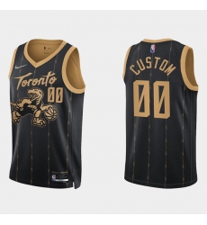 Men Women Youth Toddler Toronto Raptors Active Player Custom 2021 22 City Edition Black 75th Anniversary Swingman Stitched Basketball Jersey