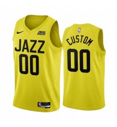 Men Women youth Utah Jazz Active Player Custom 2022 23 Yellow Icon Edition Stitched Basketball Jersey