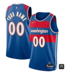 Men Women Youth Toddler Washington Wizards Active Player Custom 75th Anniversary 2021 2022 Blue City Edition Swingman Stitched Jersey