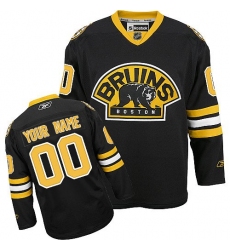 Men Women Youth Toddler Black Jersey - Customized Reebok Boston Bruins Third