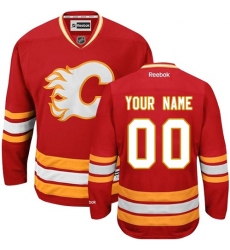 Men Women Youth Toddler Red Jersey - Customized Reebok Calgary Flames Third