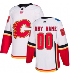 Men Women Youth Toddler White Jersey - Customized Adidas Calgary Flames Away