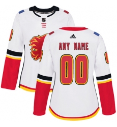 Men Women Youth Toddler White Jersey - Customized Adidas Calgary Flames Away  II