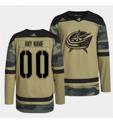 Men Columbus Blue Jackets Active Player Custom 2022 Camo Military Appreciation Night Stitched jersey