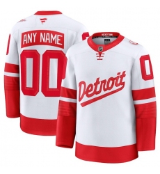 Men Detroit Red Wings Active Player Custom White Red 2024 25 Stitched Jersey