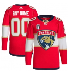 Men Florida Panthers Active Player Custom Red 2023 Stanley Cup Final Stitched Jersey