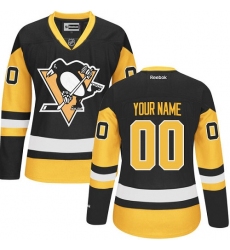 Men Women Youth Toddler Black Gold Jersey - Customized Reebok Pittsburgh Penguins Third  II