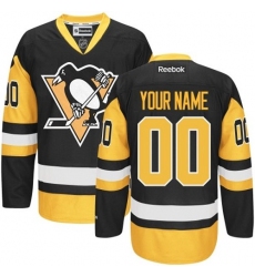 Men Women Youth Toddler Youth Black Gold Jersey - Customized Reebok Pittsburgh Penguins Third