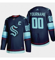 Seattle Kraken Custom Men Women youth Adidas 2021 22 Navy Home Authentic Stitched NHL Jersey 