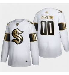 Seattle Kraken Custom Men Women youth Adidas White Golden Edition Limited Stitched NHL Jersey 