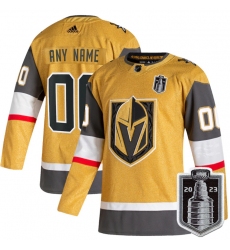 Men Vegas Golden Knights Customized Gold 2023 Stanley Cup Final Stitched Jersey