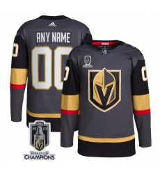 Men Women Youth Vegas Golden Knights Active Player Custom Gray 2023 Stanley Cup Champions Stitched Jersey