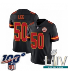 2020 Super Bowl LIV Men Kansas City Chiefs #50 Darron Lee Limited Black Rush Vapor Untouchable Football Jersey