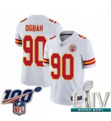 2020 Super Bowl LIV Men Kansas City Chiefs #90 Emmanuel Ogbah White Vapor Untouchable Limited Player Football Jersey