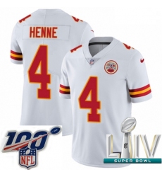 2020 Super Bowl LIV Men Nike Kansas City Chiefs #4 Chad Henne White Vapor Untouchable Limited Player NFL Jersey