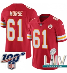 2020 Super Bowl LIV Men Nike Kansas City Chiefs #61 Mitch Morse Red Team Color Vapor Untouchable Limited Player NFL Jersey