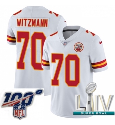 2020 Super Bowl LIV Men Nike Kansas City Chiefs #70 Bryan Witzmann White Vapor Untouchable Limited Player NFL Jersey