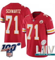 2020 Super Bowl LIV Men Nike Kansas City Chiefs #71 Mitchell Schwartz Red Team Color Vapor Untouchable Limited Player NFL Jersey