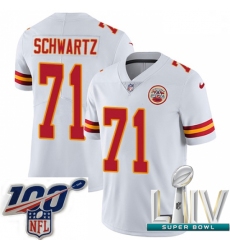 2020 Super Bowl LIV Men Nike Kansas City Chiefs #71 Mitchell Schwartz White Vapor Untouchable Limited Player NFL Jersey