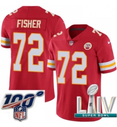 2020 Super Bowl LIV Men Nike Kansas City Chiefs #72 Eric Fisher Red Team Color Vapor Untouchable Limited Player NFL Jersey