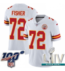 2020 Super Bowl LIV Men Nike Kansas City Chiefs #72 Eric Fisher White Vapor Untouchable Limited Player NFL Jersey