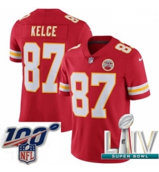 2020 Super Bowl LIV Men Nike Kansas City Chiefs #87 Travis Kelce Red Team Color Vapor Untouchable Limited Player NFL Jersey