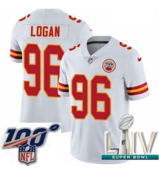 2020 Super Bowl LIV Men Nike Kansas City Chiefs #96 Bennie Logan White Vapor Untouchable Limited Player NFL Jersey