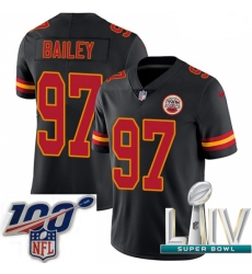 2020 Super Bowl LIV Men Nike Kansas City Chiefs #97 Allen Bailey Limited Black Rush Vapor Untouchable NFL Jersey