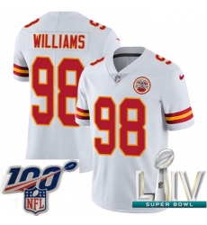 2020 Super Bowl LIV Men Nike Kansas City Chiefs #98 Xavier Williams White Vapor Untouchable Limited Player NFL Jersey