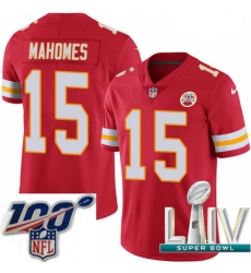 Nike Kansas City Chiefs #15 Patrick Mahomes Red Team Color 2020 Super Bowl LIV Men Stitched NFL Vapor Untouchable Limited Jersey