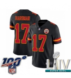 2020 Super Bowl LIV Youth Kansas City Chiefs #17 Mecole Hardman Limited Black Rush Vapor Untouchable Football Jersey